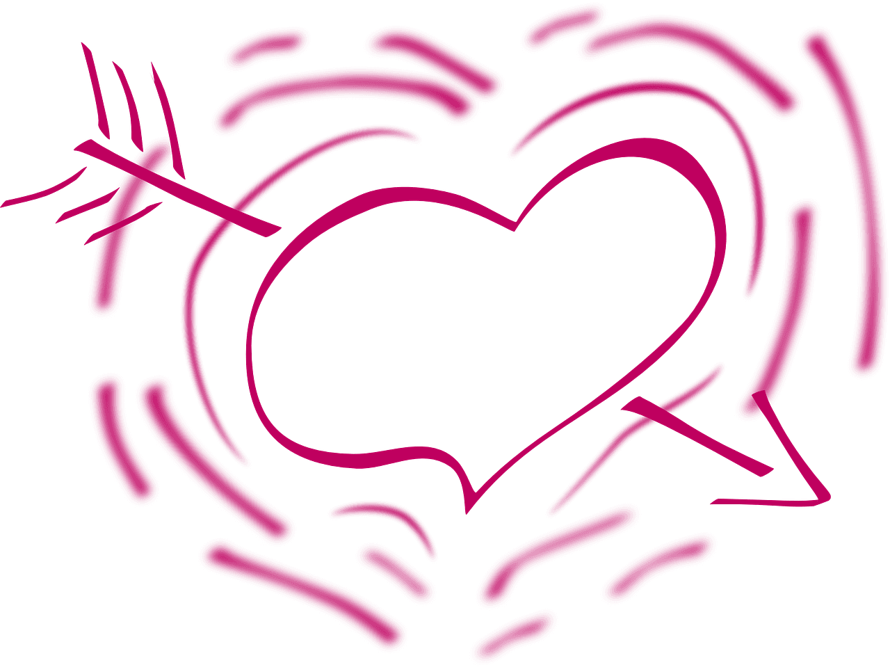 Heart Red Arrow Love Valentine Png Image - Transparent Love Heart Clipart Black And White, Png Download - Transparent PNG Free Download | PNGio