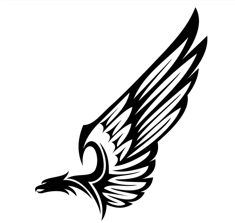 Half Wings Png Hd - Tribal Bird Tattoo, Transparent - Transparent PNG Free Download | PNGio