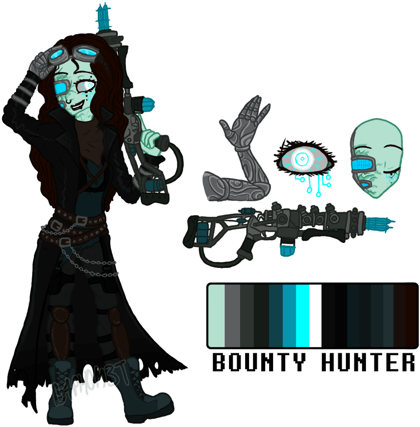 Hunter Clipart Bounty Hunter - Cyberpunk Bounty Hunter Tattoos, HD Png Download - Transparent PNG Free Download | PNGio