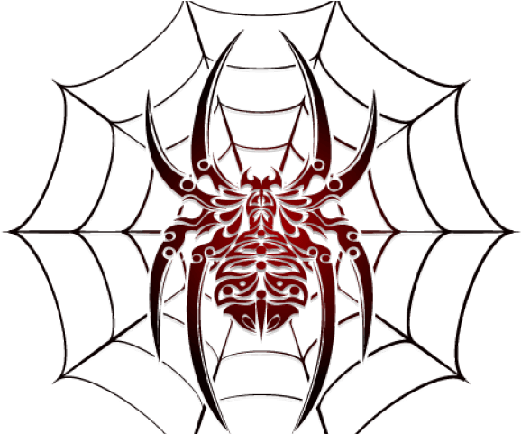 Spider Web Clipart Art Deco - Spider And Web Tattoo Designs, HD Png Download - Transparent PNG Free Download | PNGio