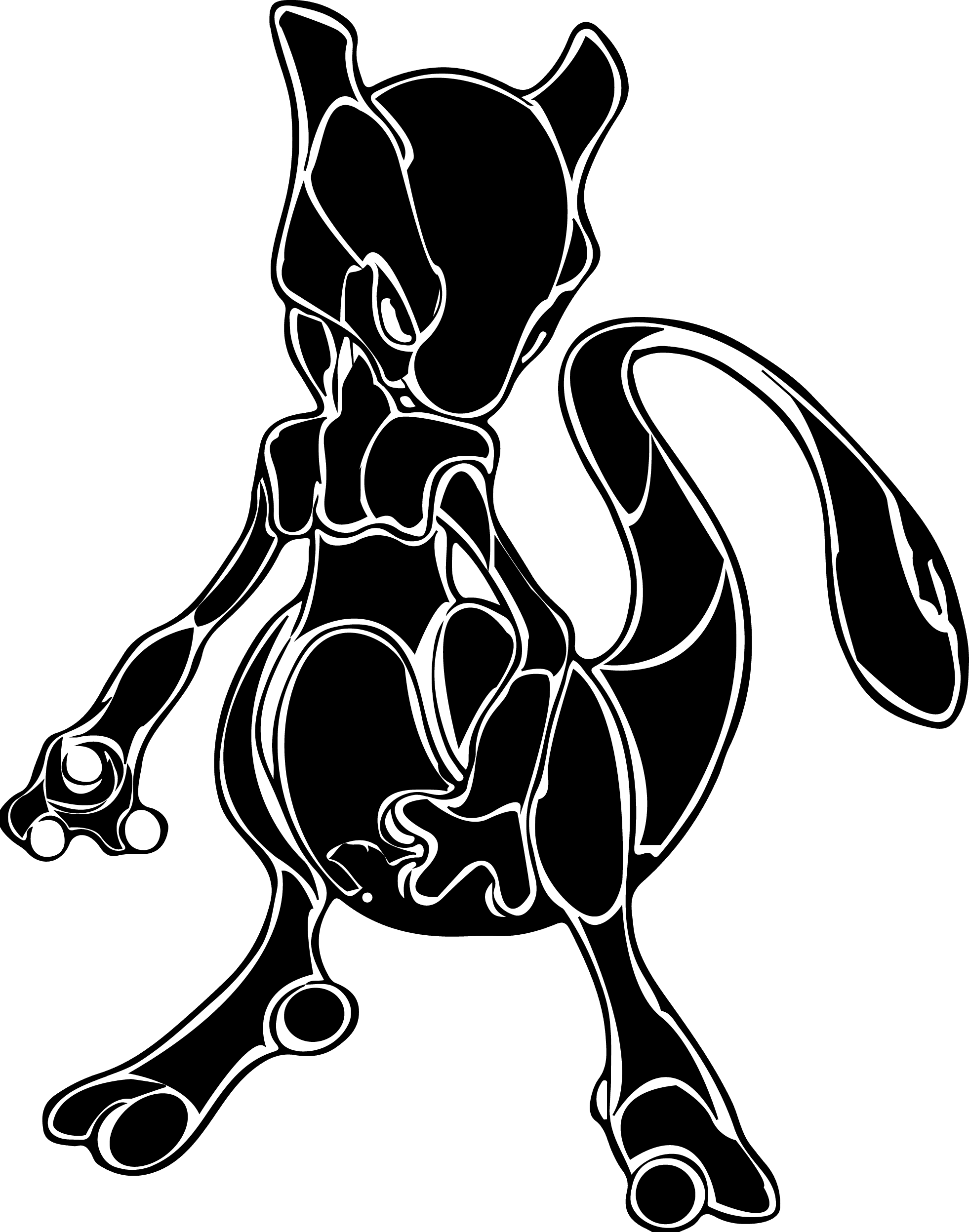 Tribal Mewtwo Tattoo, HD Png Download - Transparent PNG Free Download | PNGio