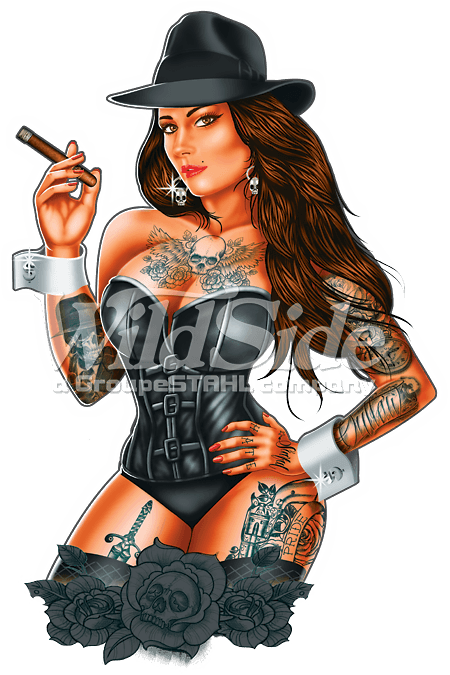Pinup Girl Png - Gangster Pin Up Girl Tattoo, Transparent - Transparent PNG Free Download | PNGio