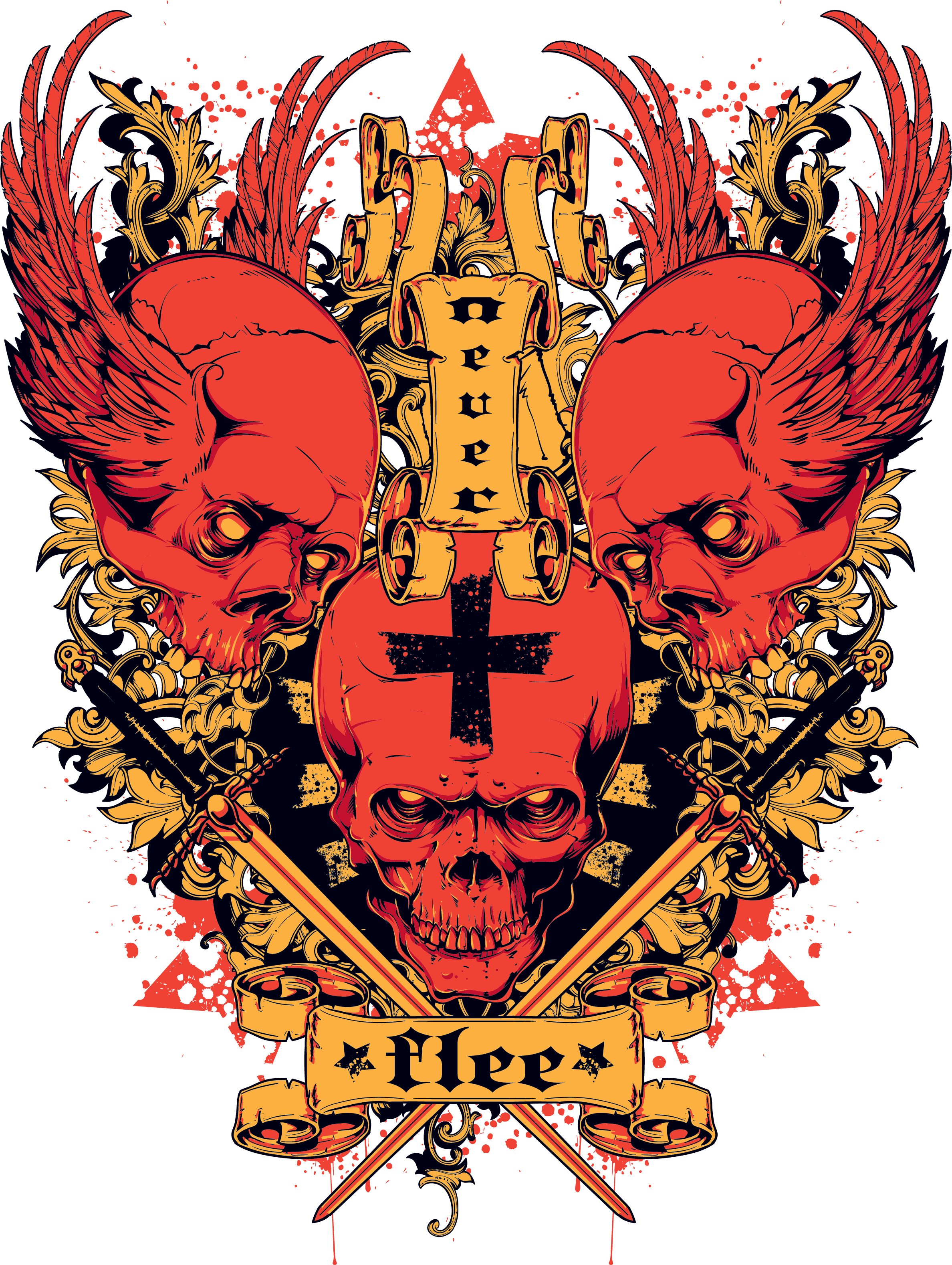 Body Prints Art Skull Flash Abziehtattoo Red Clipart - Temporary Tattoo, HD Png Download - Transparent PNG Free Download | PNGio