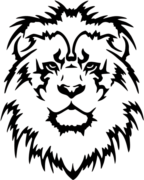 Head Wall Sticker Decal Lion Bumper Clipart - Tribal Lions Head Tattoo, HD Png Download - Transparent PNG Free Download | PNGio
