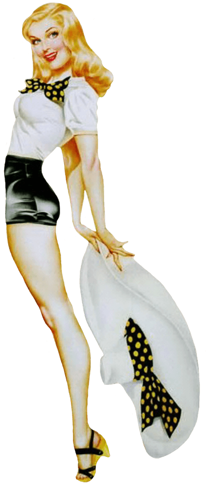 1950th Girl With Hat - Old School Pin Up Girl Tattoo Designs, HD Png Download - Transparent PNG Free Download | PNGio