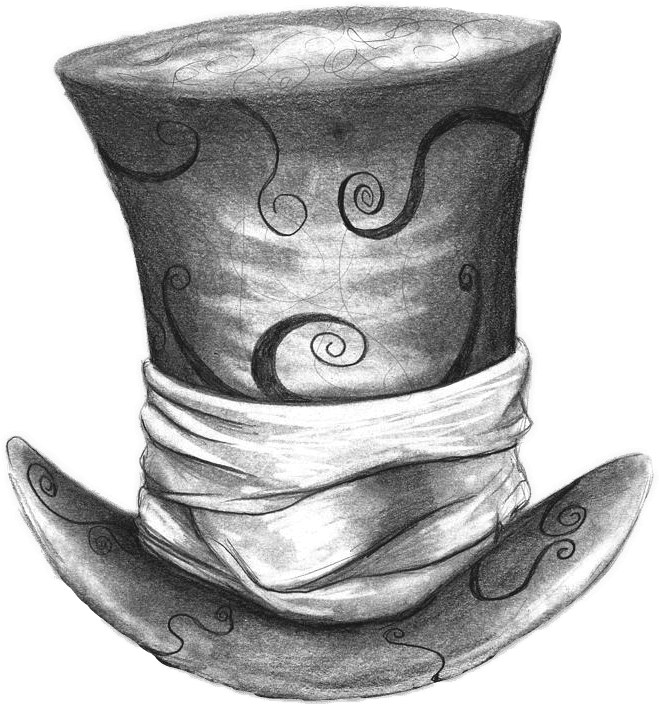 Mad Hatter Hat Love It - Alice In Wonderland Hat Tattoo Design, HD Png Download - Transparent PNG Free Download | PNGio