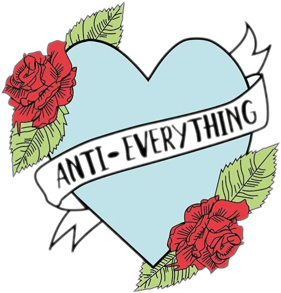 #antieverything #antiyou #tumblr #heart #tattoo #roses, HD Png Download - Transparent PNG Free Download | PNGio