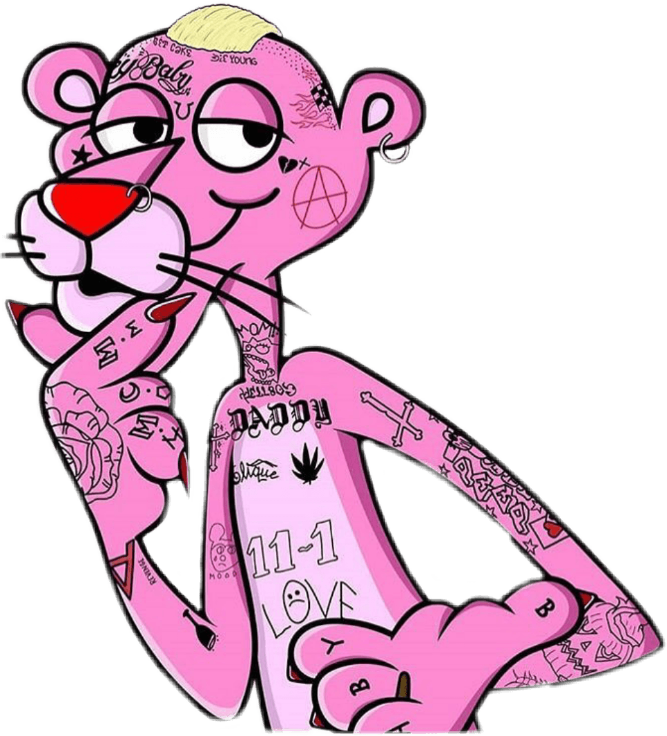 Peep Lilpeep Pinkpanther Gustav @tracytasz - Lil Peep Pink Panther Tattoo, HD Png Download - Transparent PNG Free Download | PNGio