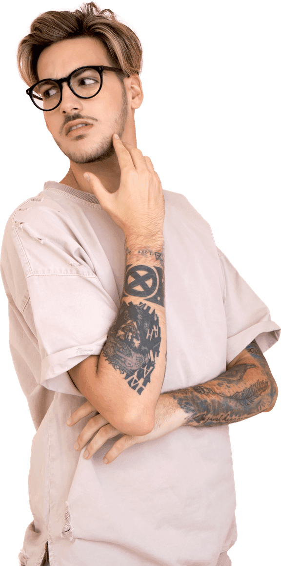 People - Young Man With Tattoo, HD Png Download - Transparent PNG Free Download | PNGio