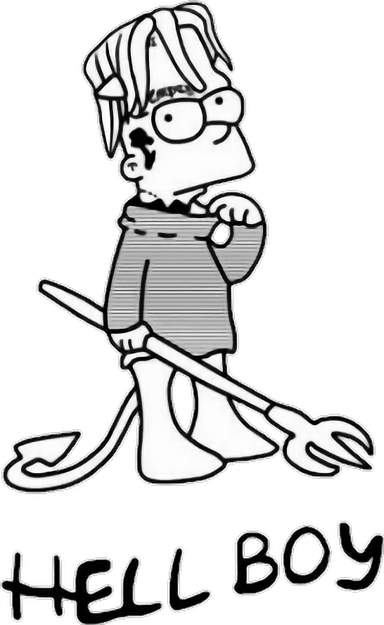 #lilpeep #hellboy #goth #sadboys #sadboy #aesthetic - Hellboy Tattoo Lil Peep, HD Png Download - Transparent PNG Free Download | PNGio