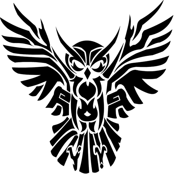 Transparent Owls Clipart Black And White - Owl Tribal Tattoo, HD Png Download - Transparent PNG Free Download | PNGio