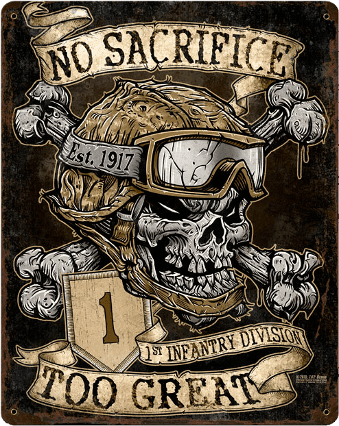No Sacrifice Too Great Vintage Sign - 1st Infantry Division Tattoo, HD Png Download - Transparent PNG Free Download | PNGio