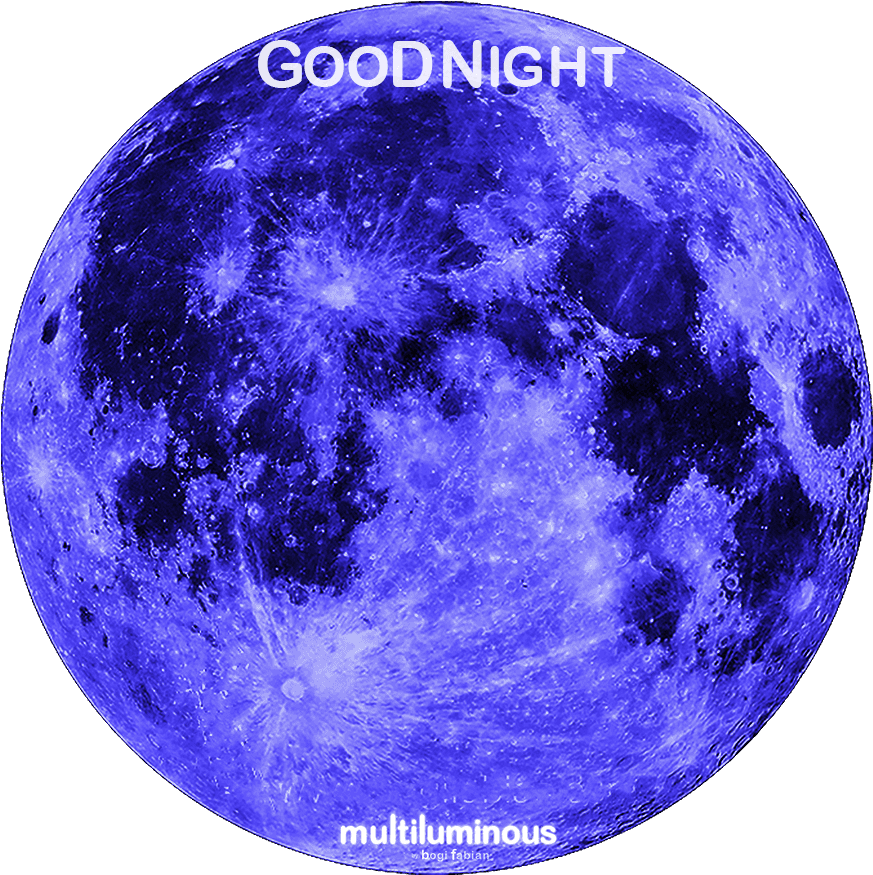Bogi Fabian Multiluminous Glow In The Dark Print Universe - Blue Full Moon Tattoo, HD Png Download - Transparent PNG Free Download | PNGio