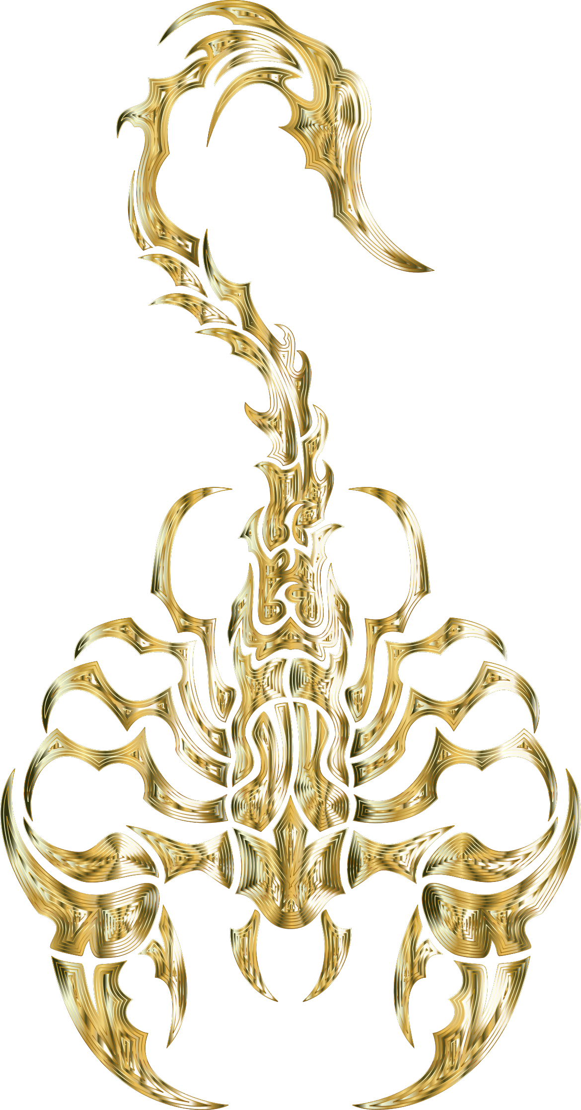 Sleek Tribal Scorpion Gold 2 Clip Arts - Tribal Scorpion Tattoo Design, HD Png Download - Transparent PNG Free Download | PNGio