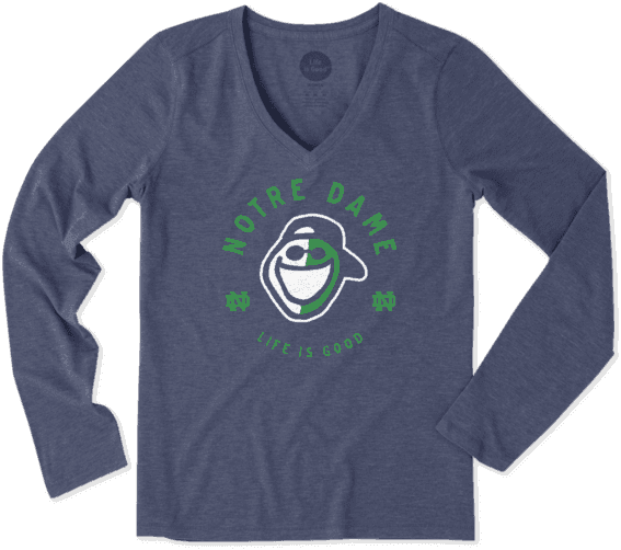 Women"s Notre Dame Face Paint Long Sleeve Cool Vee - Villanova Wildcats, HD Png Download - Transparent PNG Free Download | PNGio