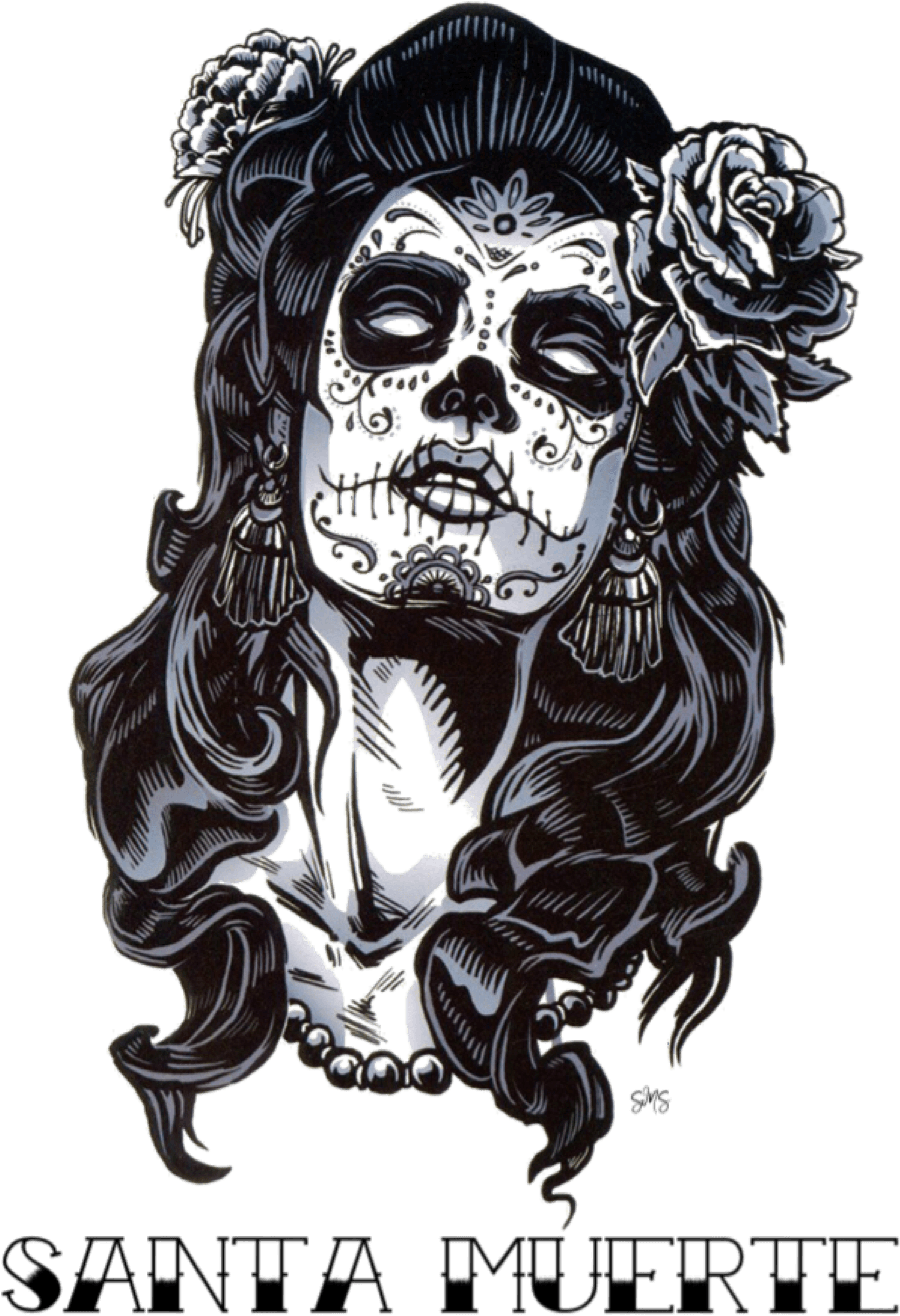 Graphic-image - Santa Muerte Tattoo Png, Transparent - Transparent PNG Free Download | PNGio