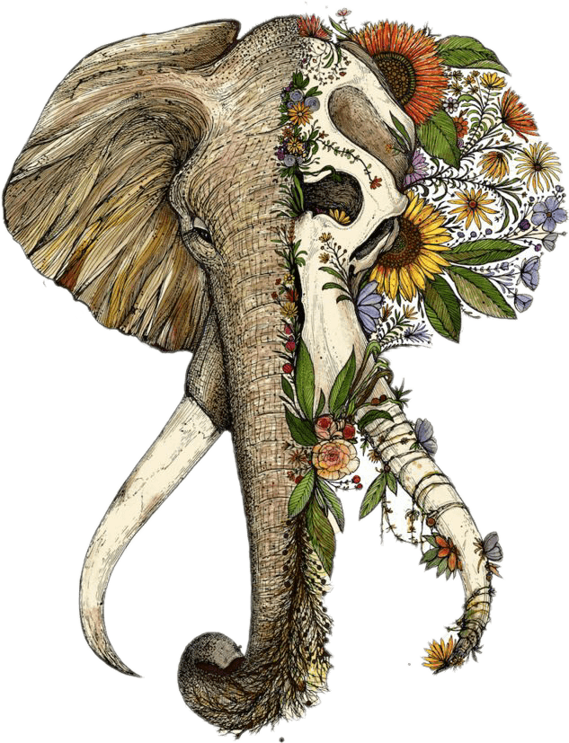 Elephant Half Skull Tattoo, HD Png Download - Transparent PNG Free Download | PNGio