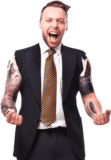 Man In Suite With No Sleeves And Forearm Tattoos - Suits For Men Without Sleeves, HD Png Download - Transparent PNG Free Download | PNGio