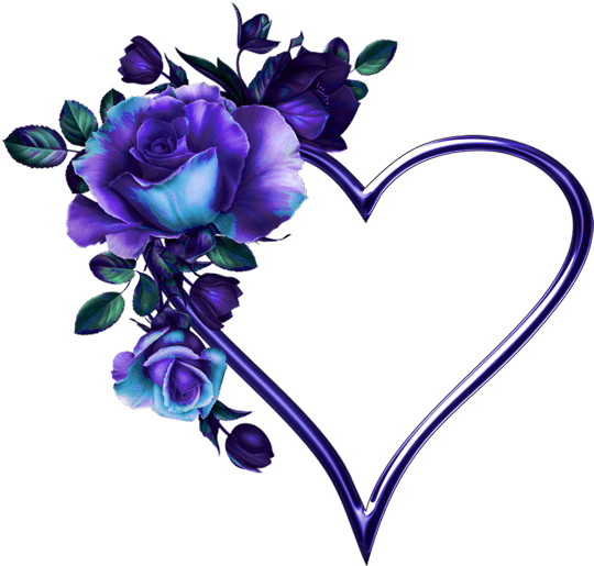 Purple Hearts And Flowers, HD Png Download - Transparent PNG Free Download | PNGio