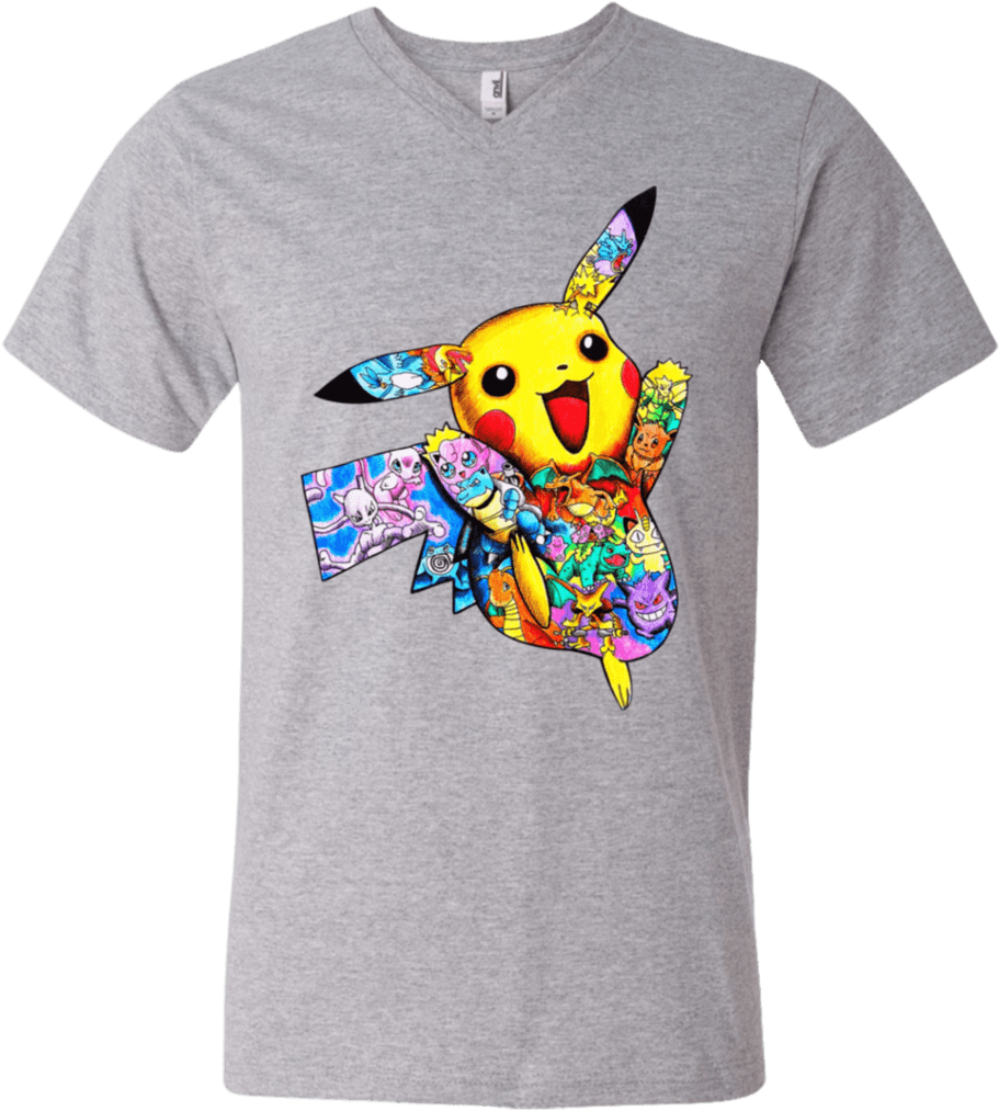 Pikachu Tattoo 982 Men"s Printed V Neck T Shirt - Bugs Bunny Lola T Shirt, HD Png Download - Transparent PNG Free Download | PNGio
