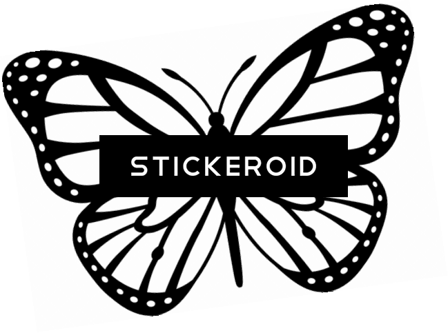 Butterfly With Dots Tattoo , Png Download - Butterfly Clipart Black And White, Transparent - Transparent PNG Free Download | PNGio