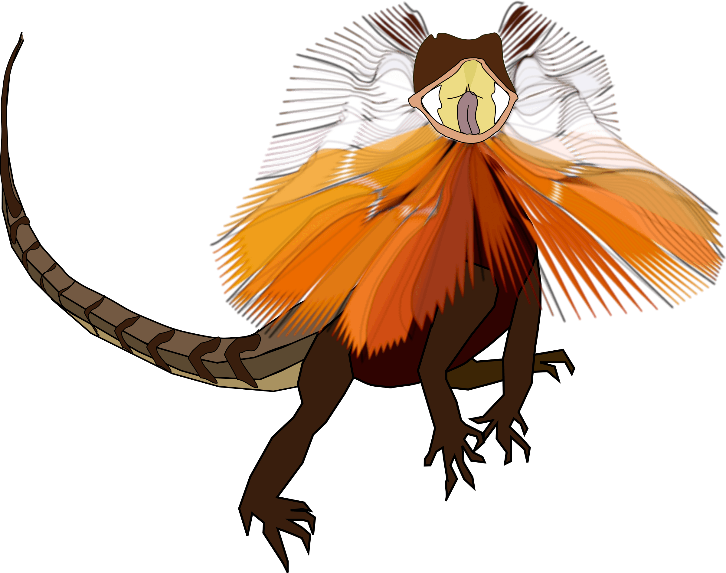 Frill-necked Lizard Svg Clip Arts - Frilled Neck Lizard Tattoo, HD Png Download - Transparent PNG Free Download | PNGio