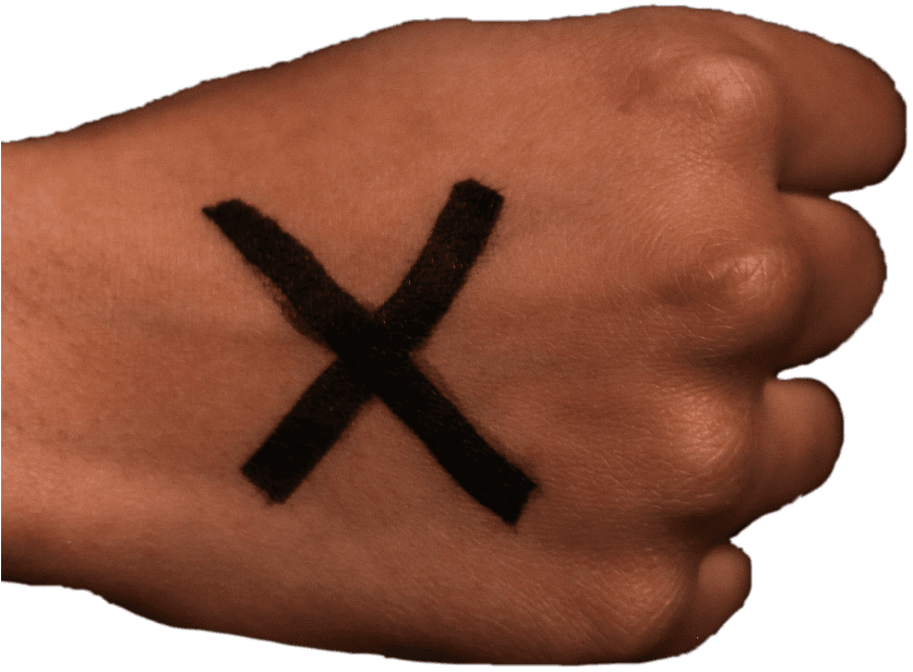 Fist Black X Clubs" Class="img Responsive True Size - Tattoo, HD Png Download - Transparent PNG Free Download | PNGio