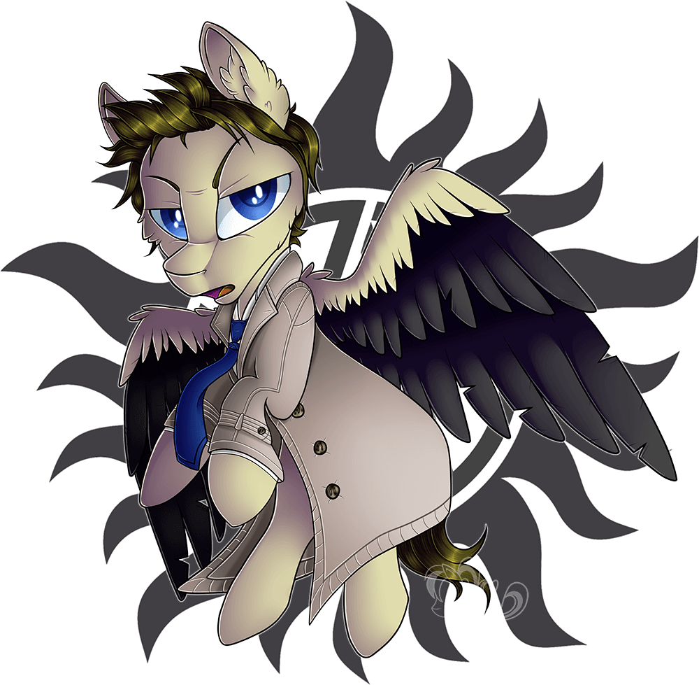 Mychelle, Castiel, Clothes, Colored Wings, Male, Multicolored - Supernatural Tattoo Anti Possession Color, HD Png Download - Transparent PNG Free Download | PNGio