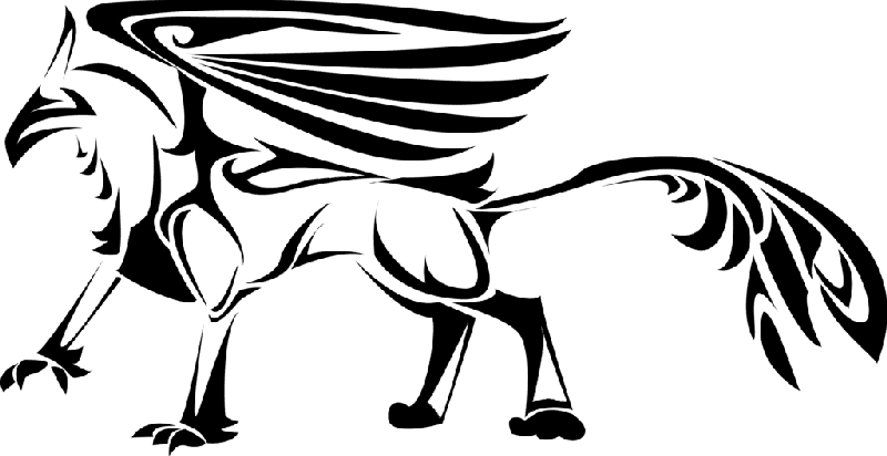 Outstanding Tribal Griffin With A Long Body Tattoo - Simple Animal Designs Png, Transparent - Transparent PNG Free Download | PNGio