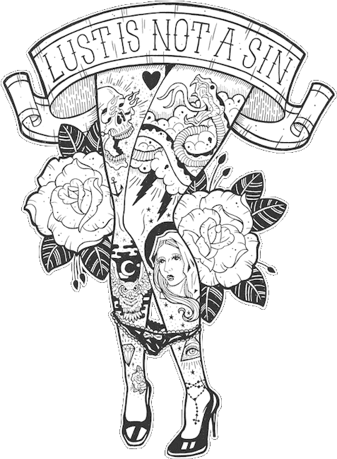 Drawing, Tattoo, And Black And White Image - Lust Is Not A Sin, HD Png Download - Transparent PNG Free Download | PNGio