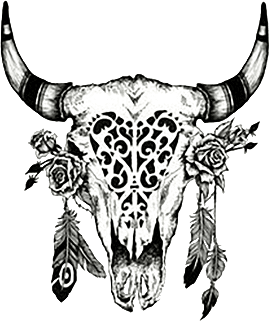 Cattle Drawing Cow"s Skull, HD Png Download - Transparent PNG Free Download | PNGio