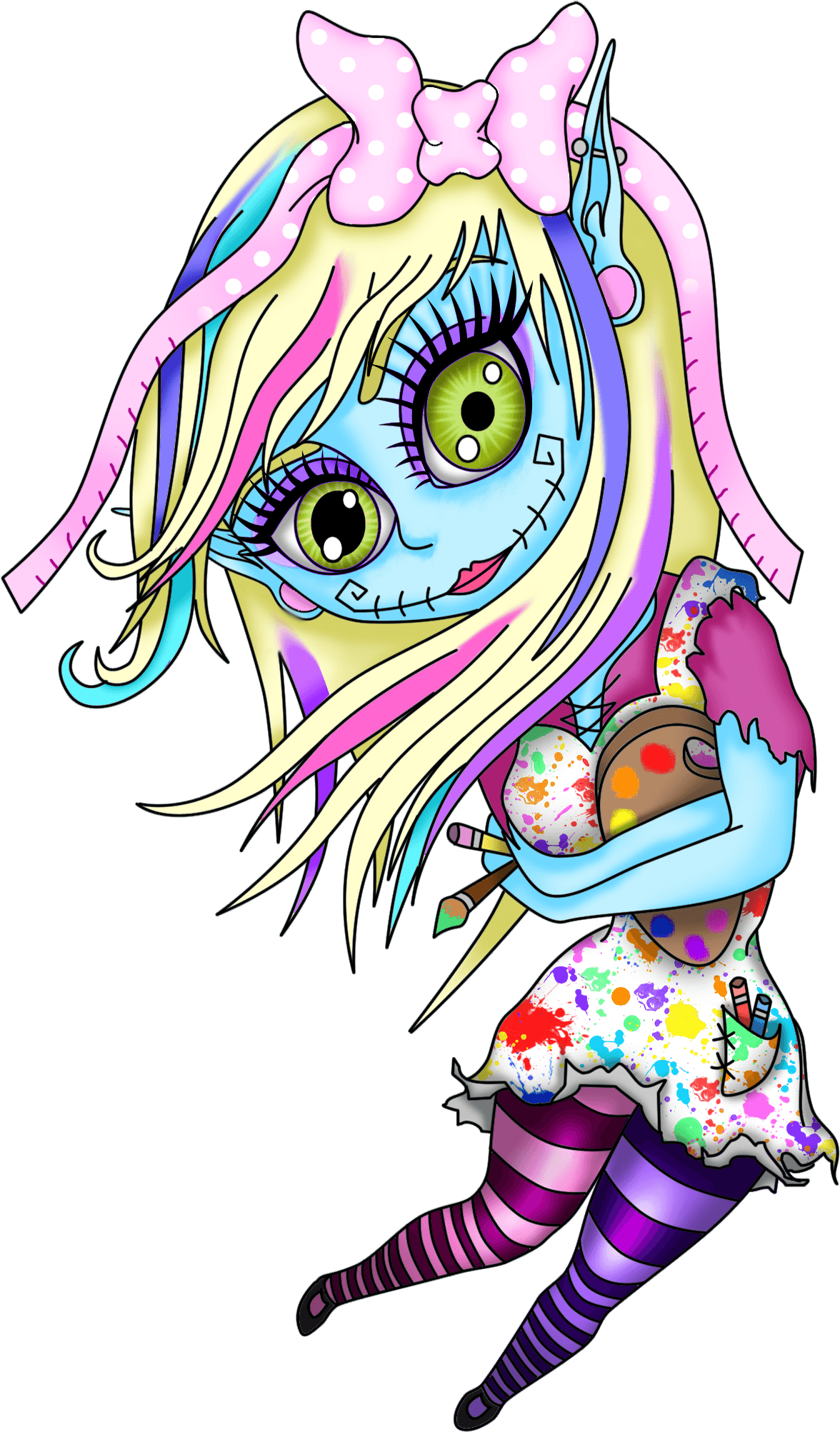 Cute Zombie Girl Png - Cute Zombie Girl Tattoo, Transparent - Transparent PNG Free Download | PNGio