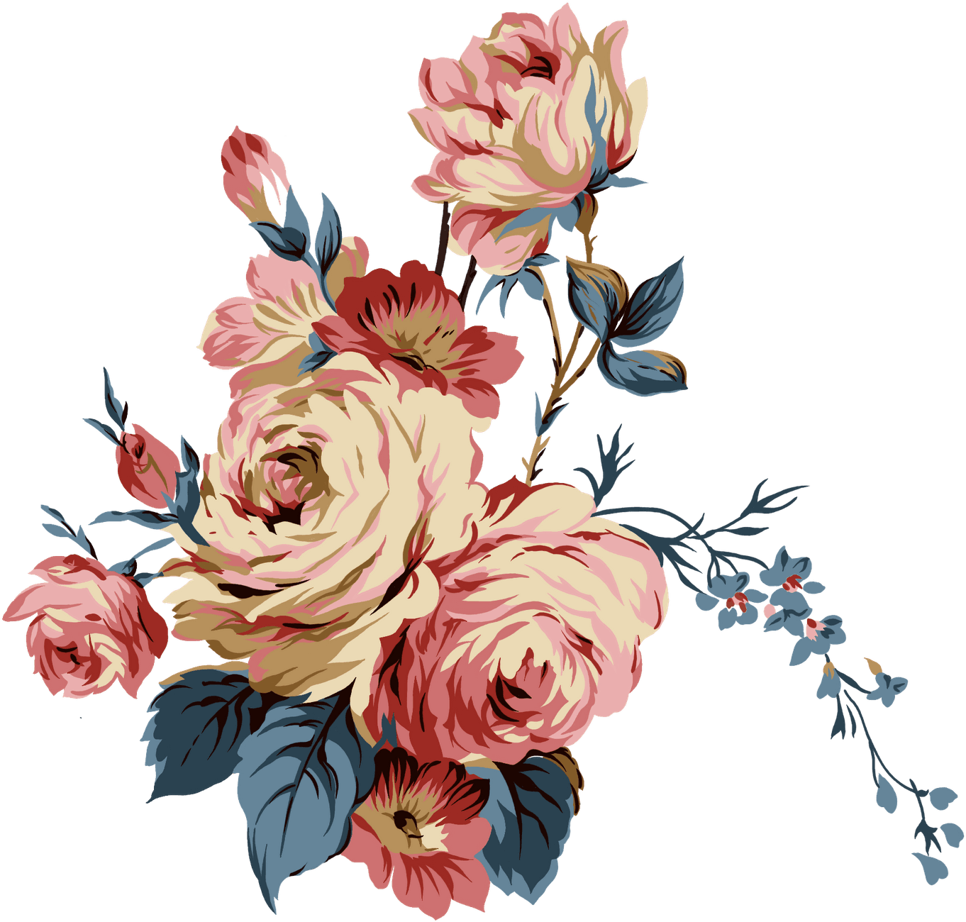 Ranunculus Drawing Tattoo - Vintage Flowers For Photoshop, HD Png Download - Transparent PNG Free Download | PNGio