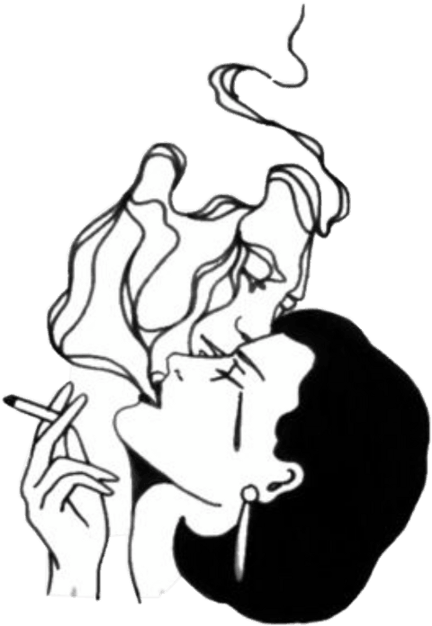 Girl Smoking Cigarette Drawing Clipart , Png Download - Girl Smoking Line Tattoo, Transparent - Transparent PNG Free Download | PNGio