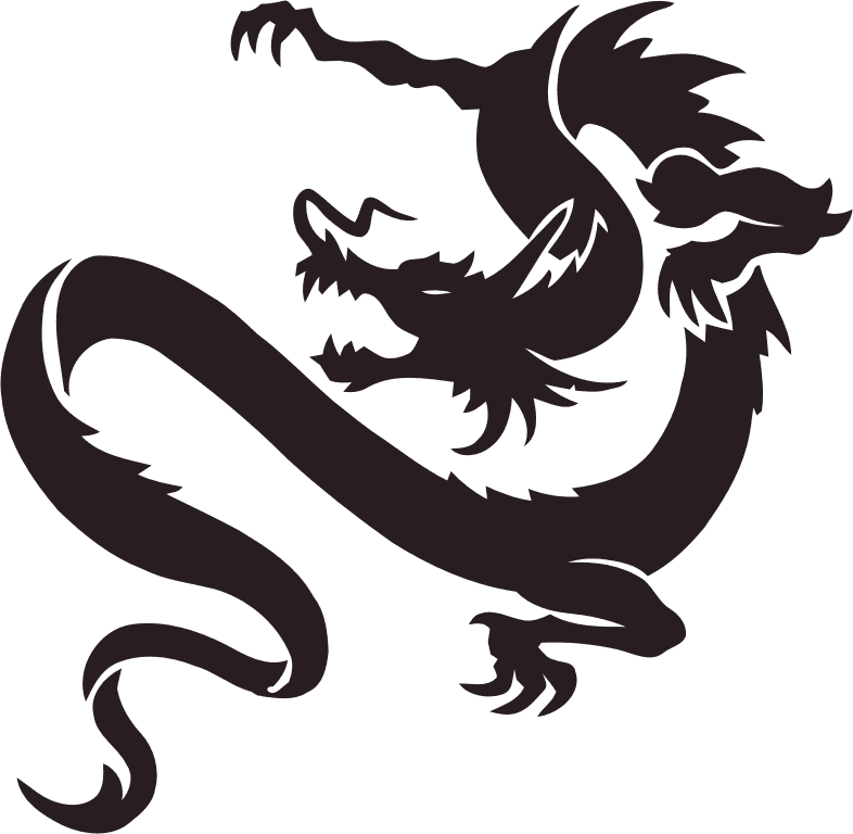 Art,silhouette,dragon - Chinese Dragon Tattoo Png, Transparent - Transparent PNG Free Download | PNGio