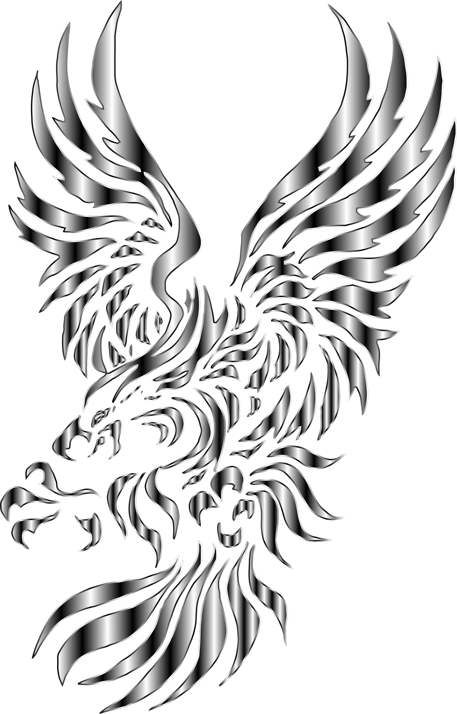 Tattoo Drawing Of Eagle - Eagle Tattoo Tribal Soaring, HD Png Download - Transparent PNG Free Download | PNGio