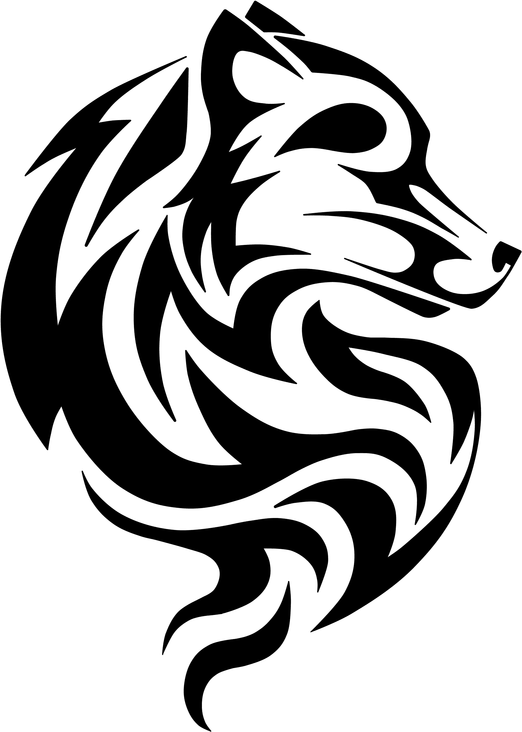 Henna Tattoo Dog Drawing - Wolf Cub Tribal Tattoo, HD Png Download - Transparent PNG Free Download | PNGio