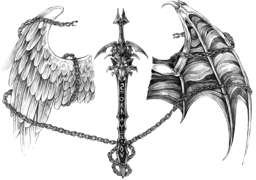 Tattoo Devil Demon Drawing Angel Free Transparent Image - Angel And Devil Wings, HD Png Download - Transparent PNG Free Download | PNGio