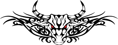 Vector Illustration Of Tribal Bull Tattoo - Tribal Bull Png, Transparent - Transparent PNG Free Download | PNGio