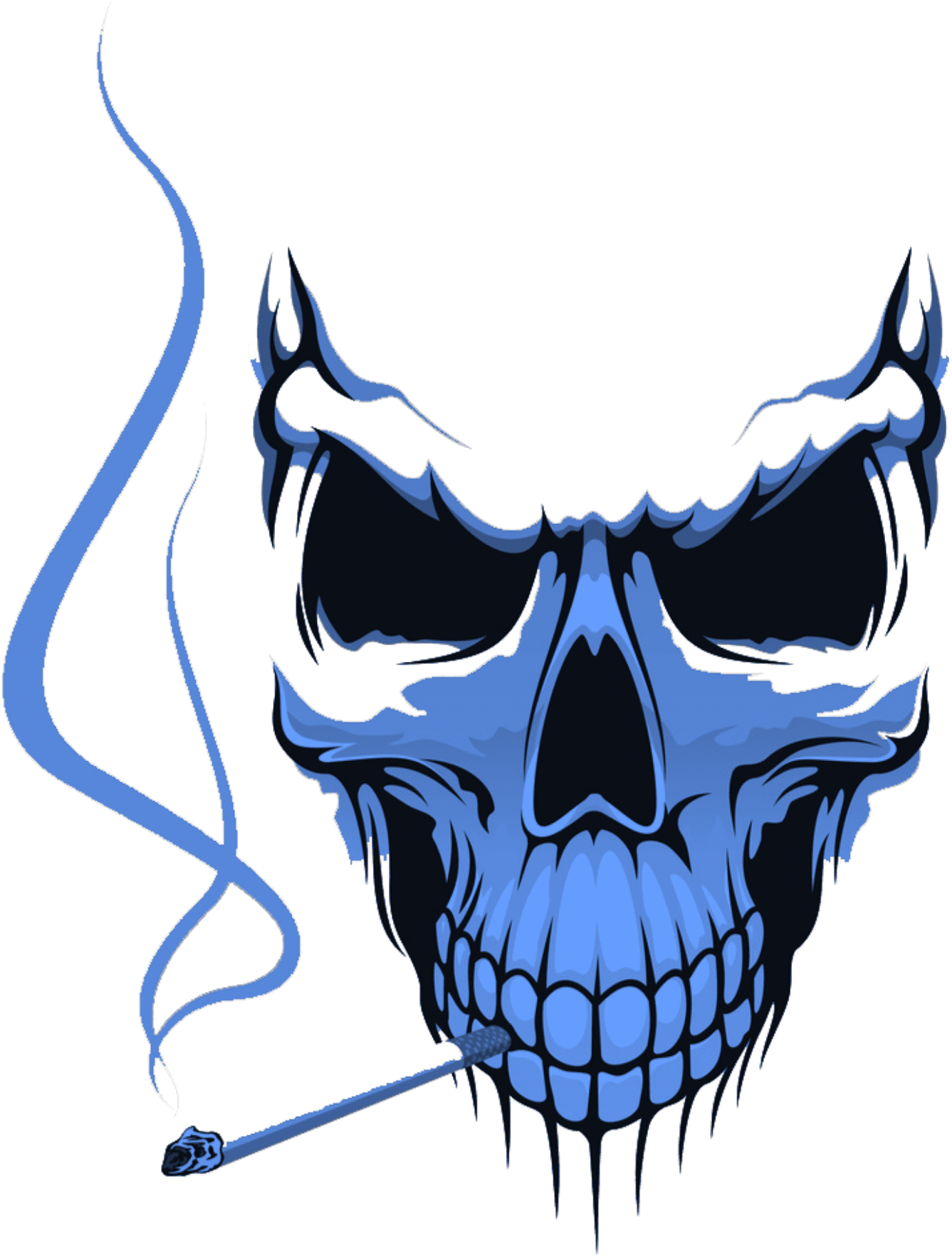 Skull Smoking Cig Tattoo - Skull Tribal, HD Png Download - Transparent PNG Free Download | PNGio
