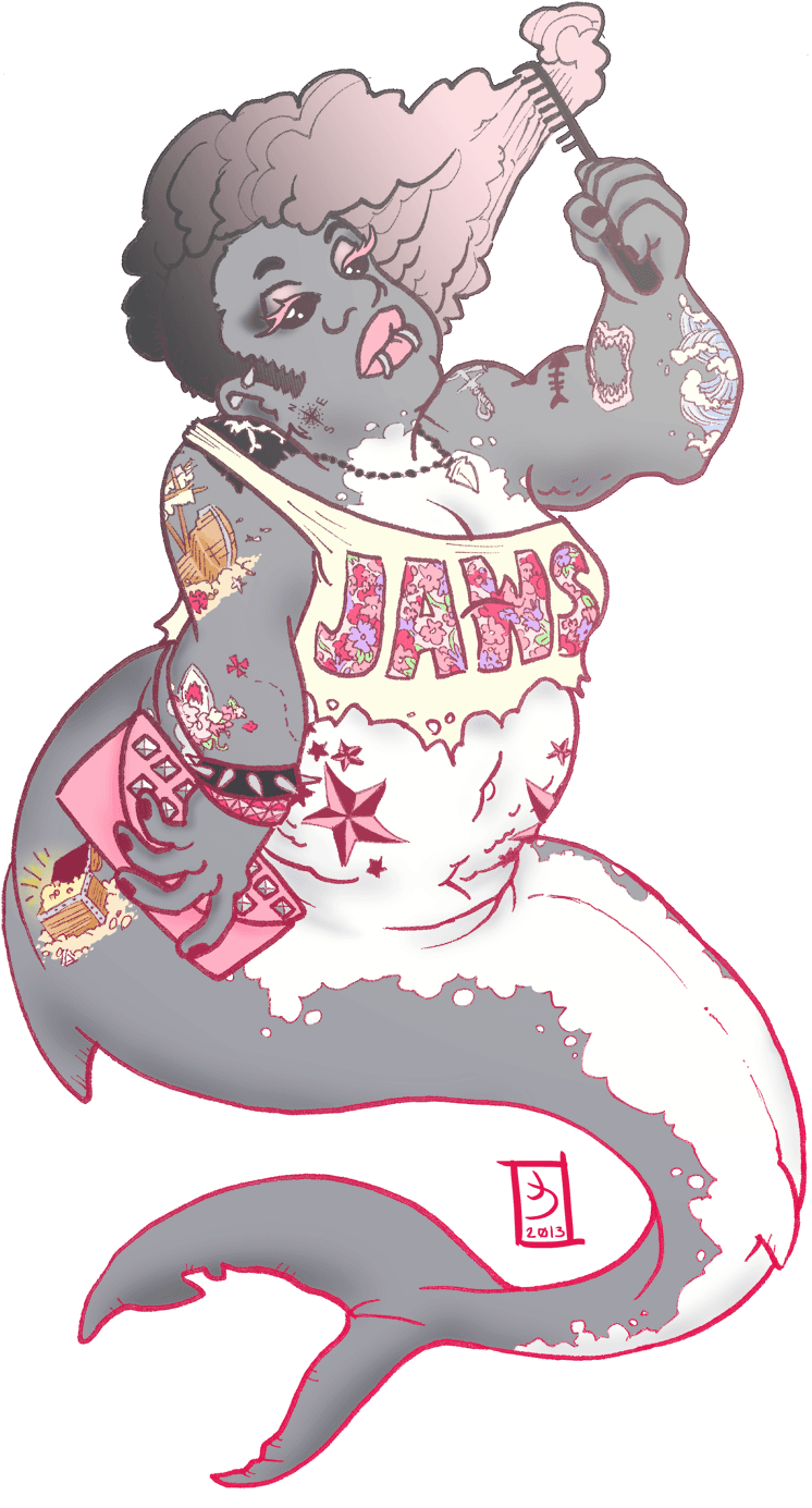 Illustration Art Spikes Piercings Tattoos Shark Studs - Great White Shark Mermaid, HD Png Download - Transparent PNG Free Download | PNGio