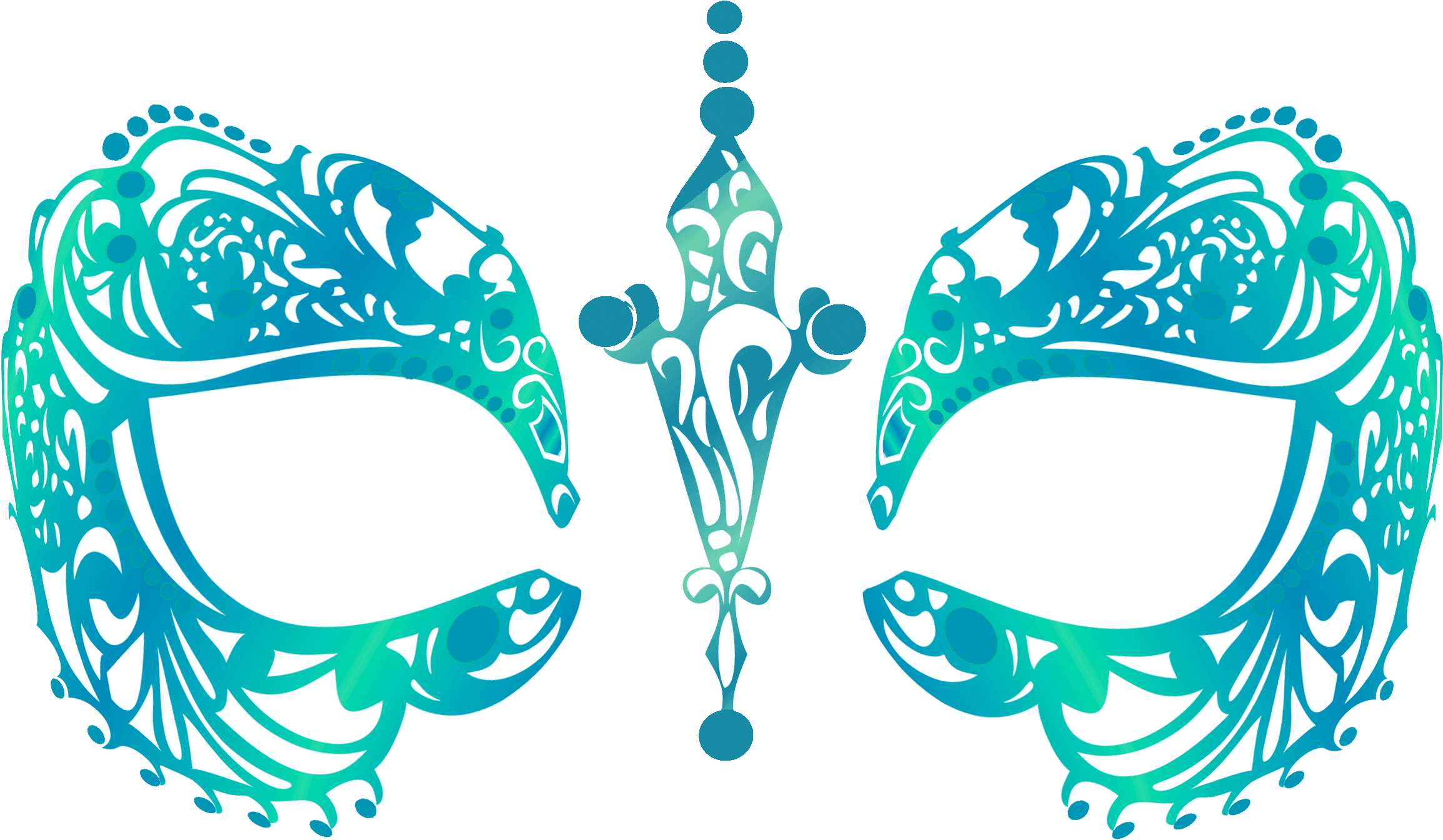 Teal Masquerade Mask Temporary Tattoo, HD Png Download - Transparent PNG Free Download | PNGio