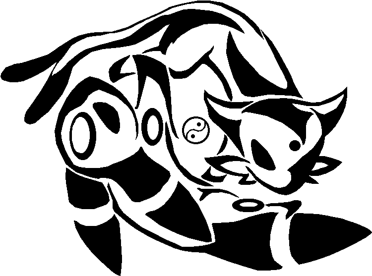 Black Tribal Cat Yin Yang Tattoo Design - Yin And Yang Pokemon, HD Png Download - Transparent PNG Free Download | PNGio