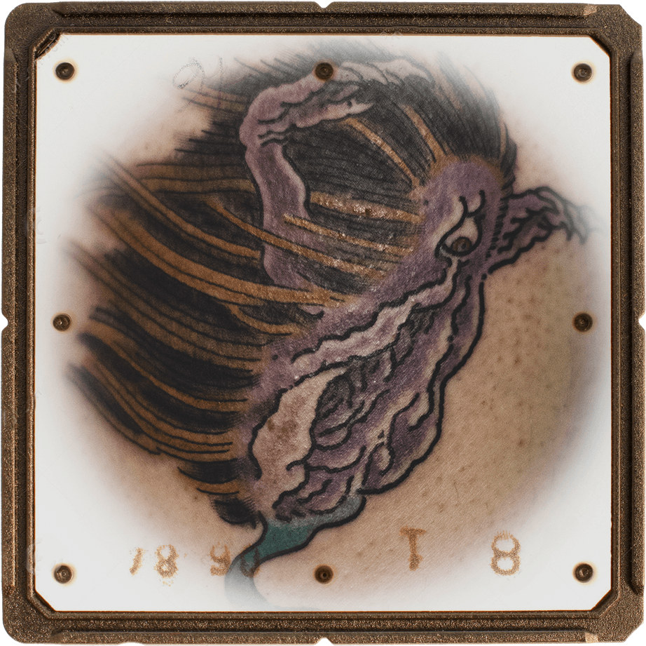 By Hori-ema Ghost Pussy Tattoo On Male Thigh - Slide Old, HD Png Download - Transparent PNG Free Download | PNGio