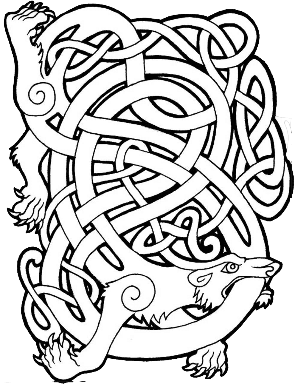 A Tattoo Commission Of Two Stylized Celtic Fox Head, - Viking Celtic Patterns, HD Png Download - Transparent PNG Free Download | PNGio
