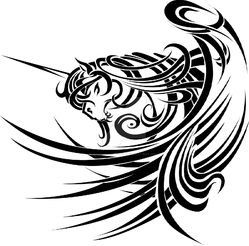 Gorgeous Tribal Style Unicorn With Huge Pegasus Wings - Tribal Designs, HD Png Download - Transparent PNG Free Download | PNGio