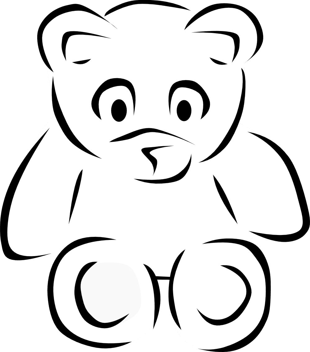 Stylized Teddy Bear Gera 1 Black White Line Art Tattoo, HD Png Download - Transparent PNG Free Download | PNGio
