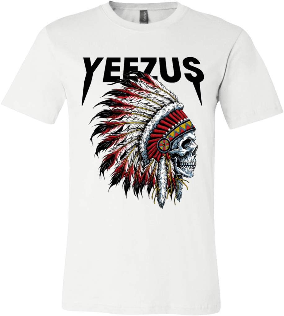 Yeezus Shirt Kanye God West Dream Tour College Graduate - Indian Skull Sticker, HD Png Download - Transparent PNG Free Download | PNGio
