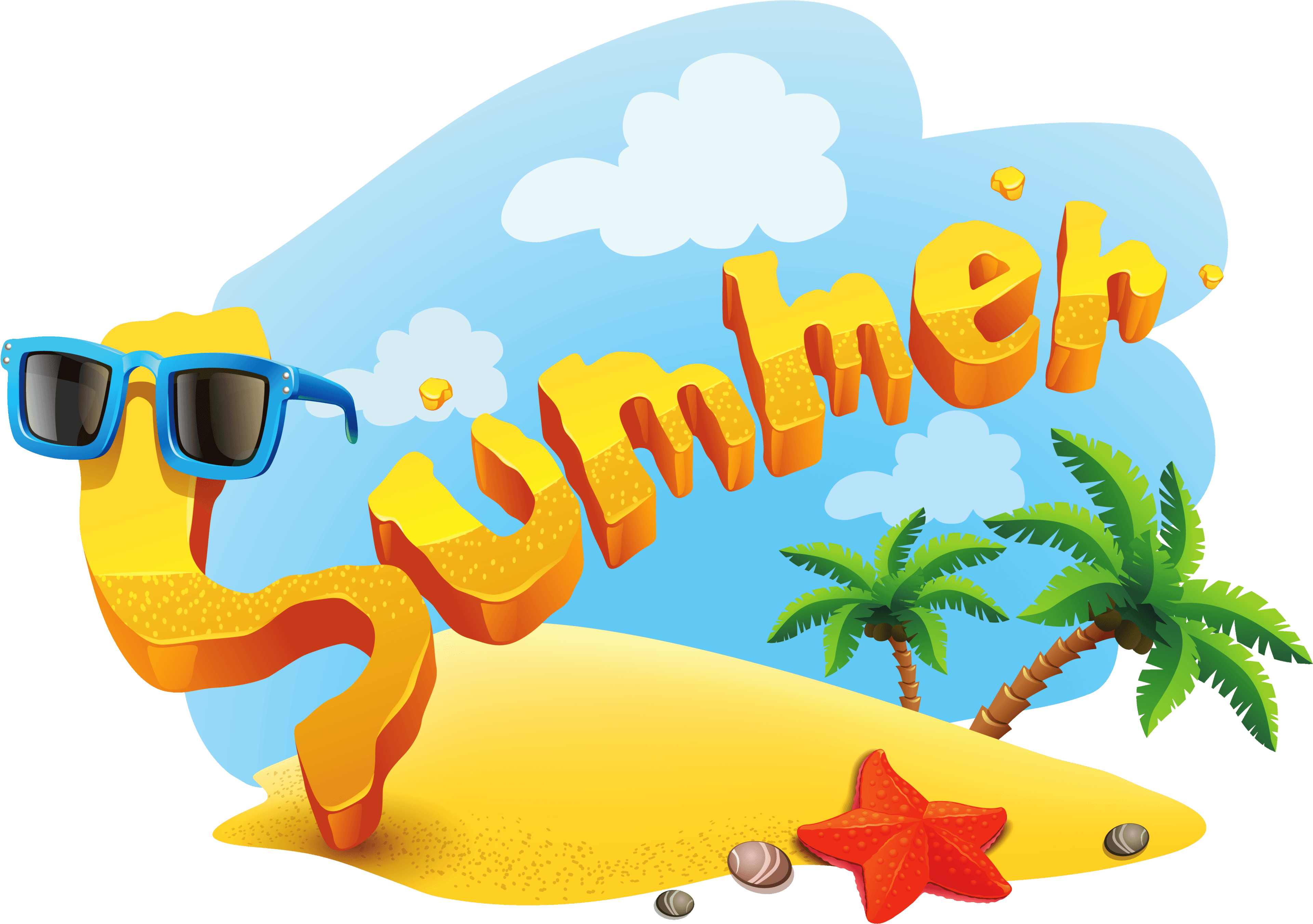 Clip Art Of Summer Design Medium Size - Summer Clipart - Free Transparent PNG Clipart Images Download. - Transparent PNG Free Download | PNGio
