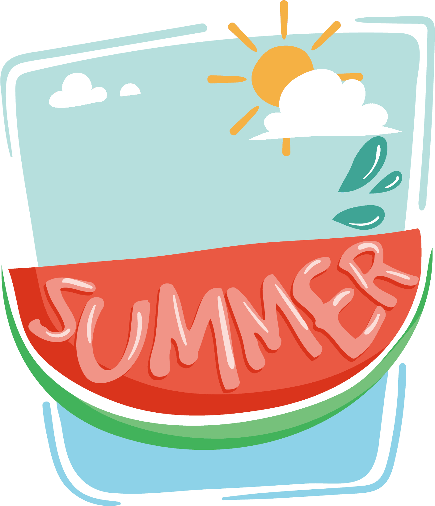 Hand Drawn Cartoon Summer Decoration Png - Hello Summer Watermelon Png - Free Transparent PNG Clipart Images Download. - Transparent PNG Free Download | PNGio